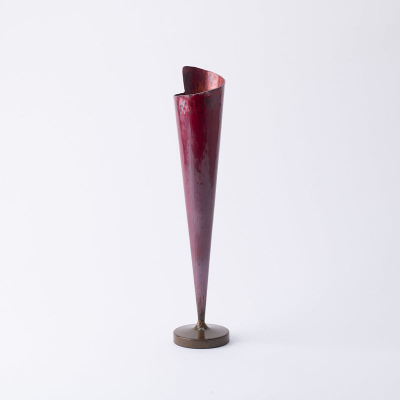 Seigado Red Copper Single-Flower Vase - MUSUBI KILN - Handmade Japanese Tableware and Japanese Dinnerware