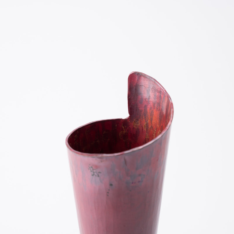 Seigado Red Copper Single-Flower Vase - MUSUBI KILN - Handmade Japanese Tableware and Japanese Dinnerware