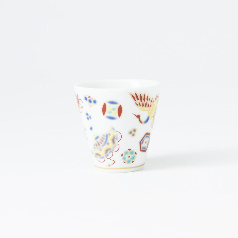 Seikou Kiln Auspicious Omens Kutani Ochoko Sake Cup - MUSUBI KILN - Handmade Japanese Tableware and Japanese Dinnerware