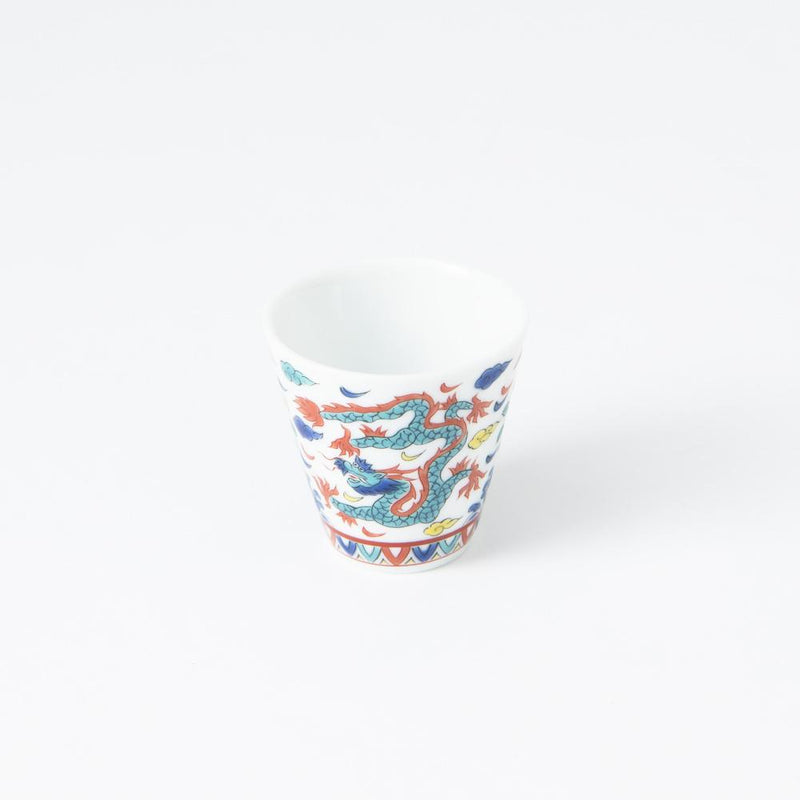 Seikou Kiln Banreki Dragon Kutani Ochoko Sake Cup - MUSUBI KILN - Handmade Japanese Tableware and Japanese Dinnerware