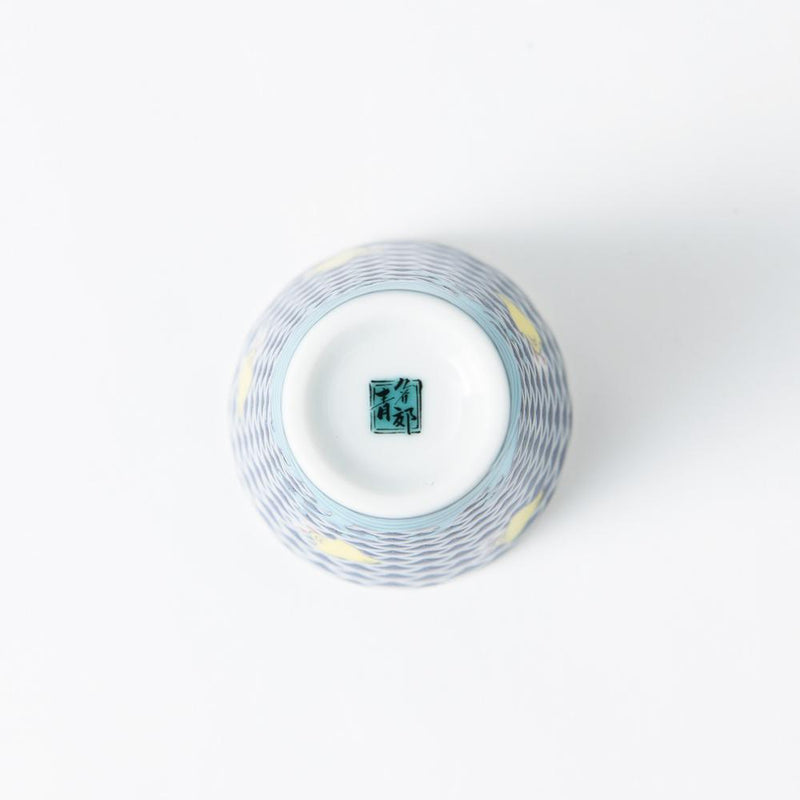 Seikou Kiln Chidori Kutani Ochoko Sake Cup - MUSUBI KILN - Handmade Japanese Tableware and Japanese Dinnerware