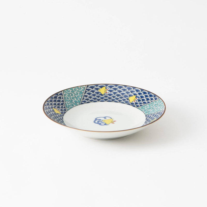 Seikou Kiln Chidori Kutani Round Plate - MUSUBI KILN - Handmade Japanese Tableware and Japanese Dinnerware
