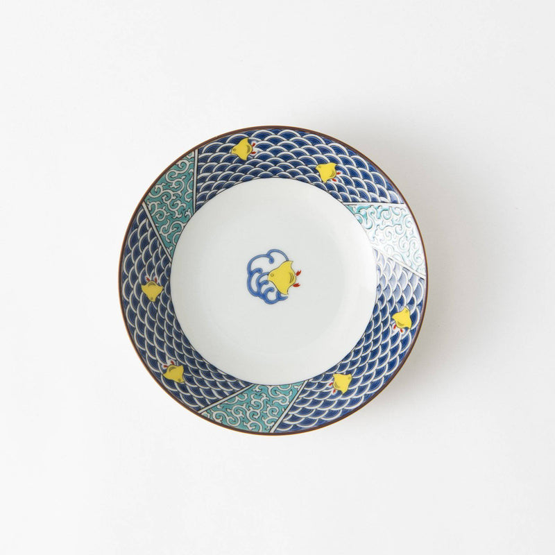 Seikou Kiln Chidori Kutani Round Plate - MUSUBI KILN - Handmade Japanese Tableware and Japanese Dinnerware