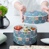 Seikou Kiln Color Tiles Kutani Three Tiers Jubako Bento Box - MUSUBI KILN - Quality Japanese Tableware and Gift