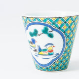 Seikou Kiln Ducks Kutani Ochoko Sake Cup - MUSUBI KILN - Handmade Japanese Tableware and Japanese Dinnerware
