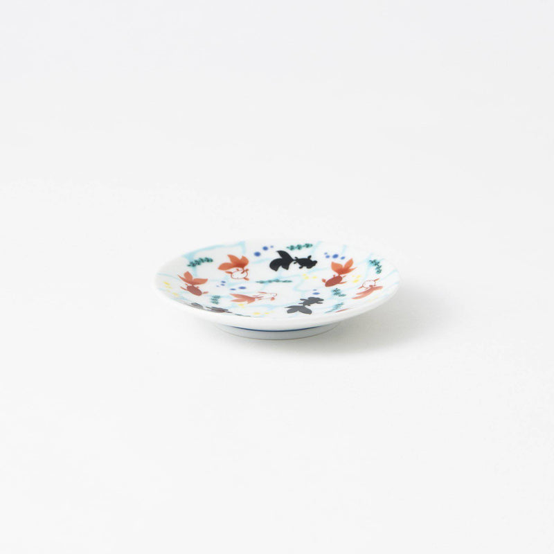 Seikou Kiln Goldfish Kutani Sauce Plate - MUSUBI KILN - Handmade Japanese Tableware and Japanese Dinnerware