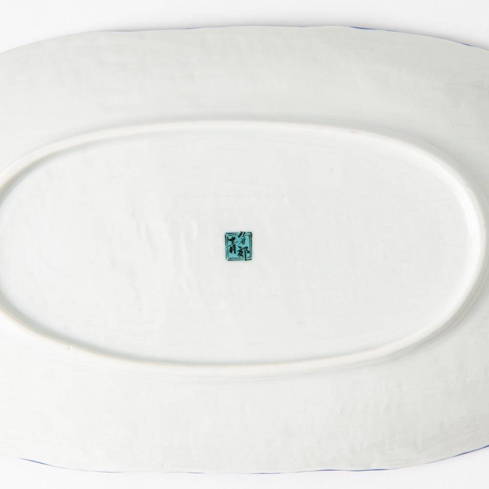 Seikou Kiln Hokusai Fuji Kutani Rectangle Plate - MUSUBI KILN - Handmade Japanese Tableware and Japanese Dinnerware