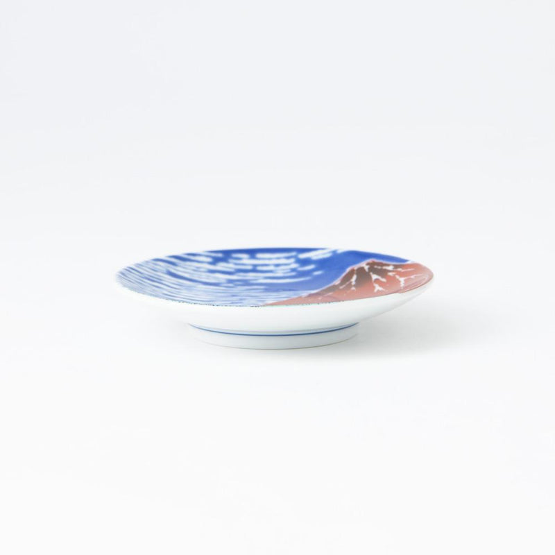 Seikou Kiln Hokusai Fuji Kutani Sauce Plate - MUSUBI KILN - Handmade Japanese Tableware and Japanese Dinnerware