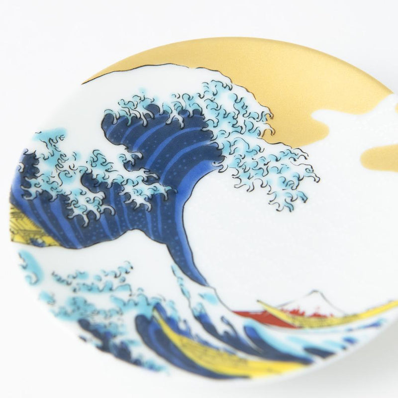 Seikou Kiln Hokusai Wave Kutani Sauce Plate - MUSUBI KILN - Handmade Japanese Tableware and Japanese Dinnerware