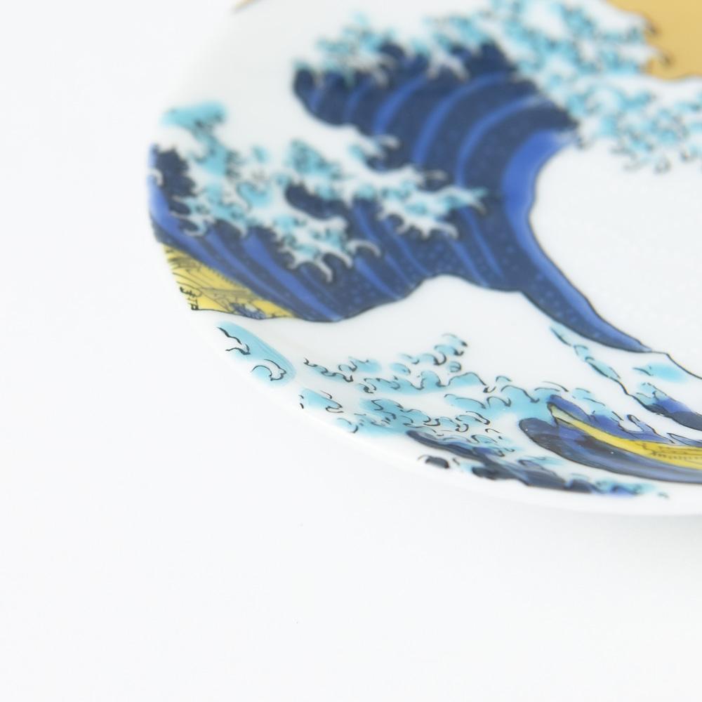 Seikou Kiln Hokusai Wave Kutani Sauce Plate - MUSUBI KILN - Handmade Japanese Tableware and Japanese Dinnerware