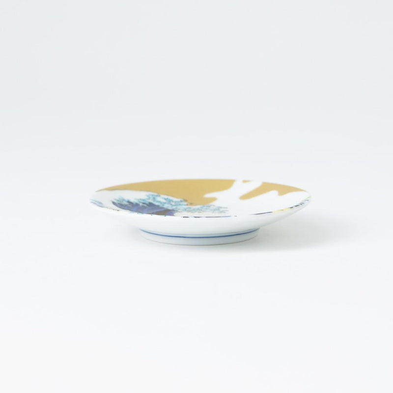 Seikou Kiln Hokusai Wave Kutani Sauce Plate - MUSUBI KILN - Handmade Japanese Tableware and Japanese Dinnerware