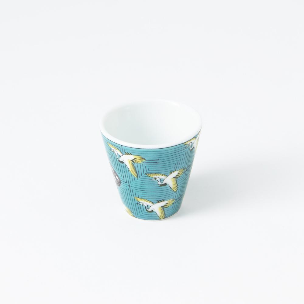 Seikou Kiln Japanese Cranes Kutani Ochoko Sake Cup - MUSUBI KILN - Handmade Japanese Tableware and Japanese Dinnerware