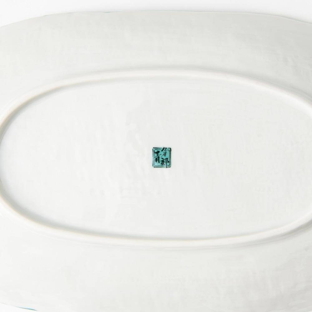 Seikou Kiln White Crane Kutani Rectangle Plate - MUSUBI KILN - Handmade Japanese Tableware and Japanese Dinnerware