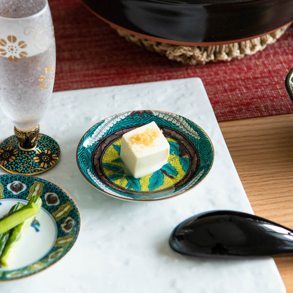 Seikou Kiln Wisteria Kutani Sauce Plate - MUSUBI KILN - Handmade Japanese Tableware and Japanese Dinnerware