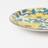 Seikou Kiln Yellow Peony Kutani Round Plate - MUSUBI KILN - Handmade Japanese Tableware and Japanese Dinnerware