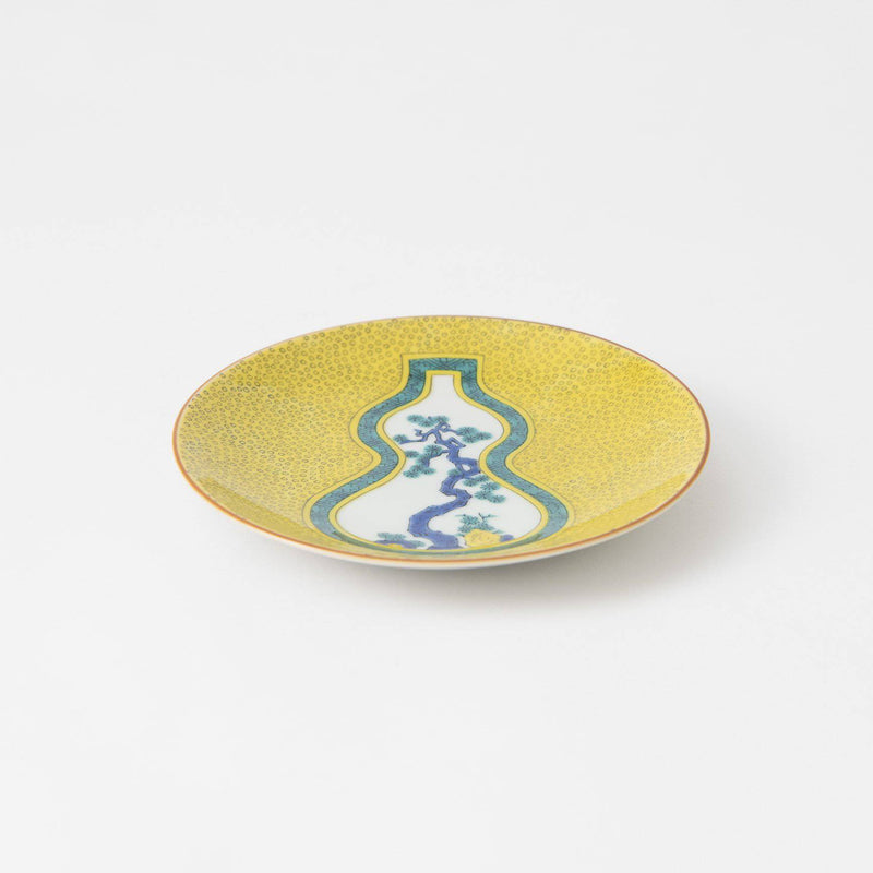 Seikou Kiln Yoshidaya Gourd Kutani Round Plate - MUSUBI KILN - Handmade Japanese Tableware and Japanese Dinnerware