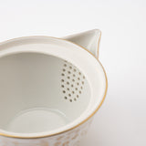Shirochibu and Clematis Kutani Houhin Japanese Teapot Set with 2 Teacups - MUSUBI KILN - Quality Japanese Tableware and Gift
