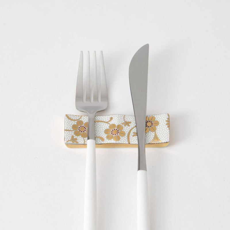 Soukyu Kiln Chibu Kutani Cutlery Rest - MUSUBI KILN - Handmade Japanese Tableware and Japanese Dinnerware