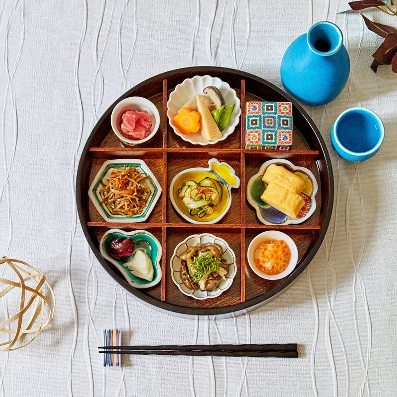 Soukyu Kiln Treasure Bag Kutani Sauce Plate - MUSUBI KILN - Handmade Japanese Tableware and Japanese Dinnerware
