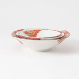 Souraku-An Red Peony Bowl Set A - MUSUBI KILN - Handmade Japanese Tableware and Japanese Dinnerware