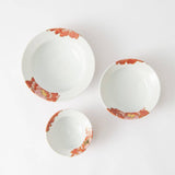 Souraku-An Red Peony Bowl Set B - MUSUBI KILN - Handmade Japanese Tableware and Japanese Dinnerware