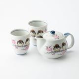 Sparrow Kutani Japanese Teapot Set - MUSUBI KILN - Handmade Japanese Tableware and Japanese Dinnerware