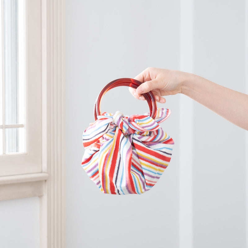 Stripe Furoshiki Wrapping Cloth Strawberry Bag 27in　 - MUSUBI KILN - Handmade Japanese Tableware and Japanese Dinnerware