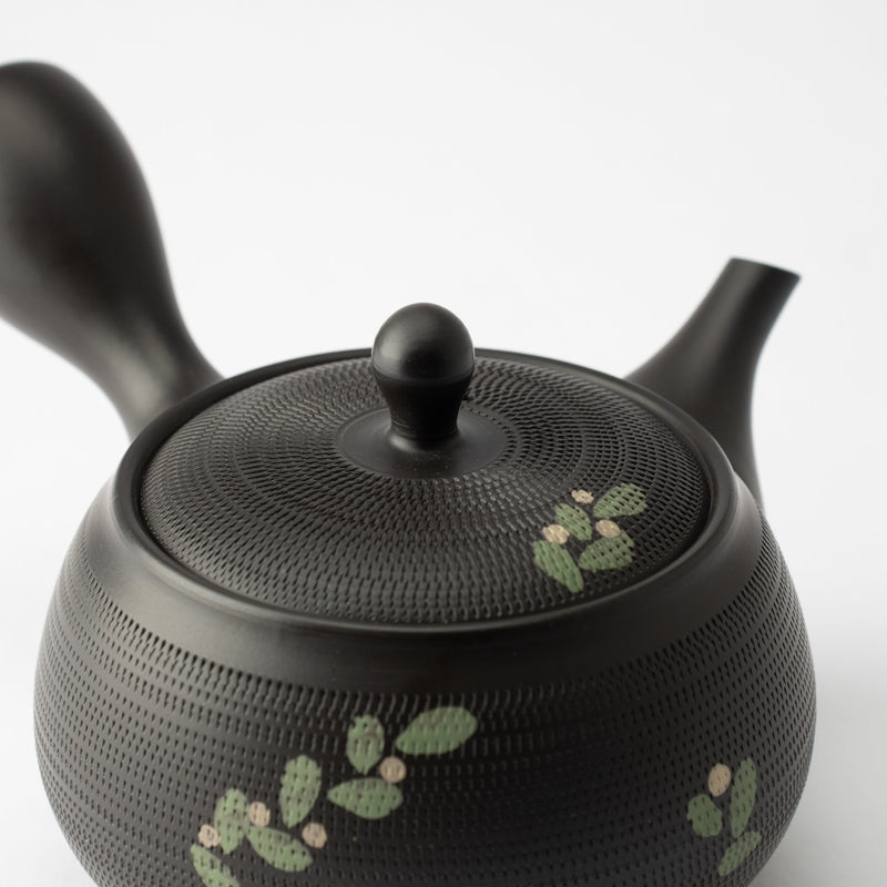 Syunju Black Vine Tokoname Japanese Teapot 10.8oz(320ml)-Band - MUSUBI KILN - Handmade Japanese Tableware and Japanese Dinnerware