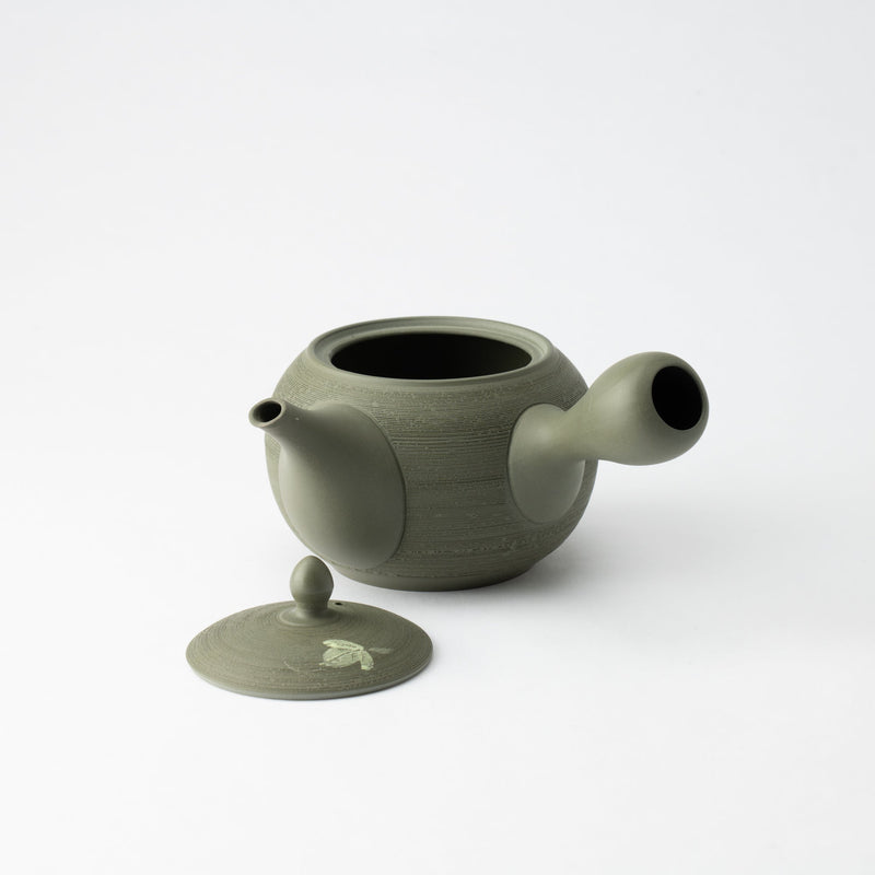 Syunju Green Ivy Tokoname Japanese Teapot 16.9oz(500ml)-Sasame and Ceramesh - MUSUBI KILN - Handmade Japanese Tableware and Japanese Dinnerware