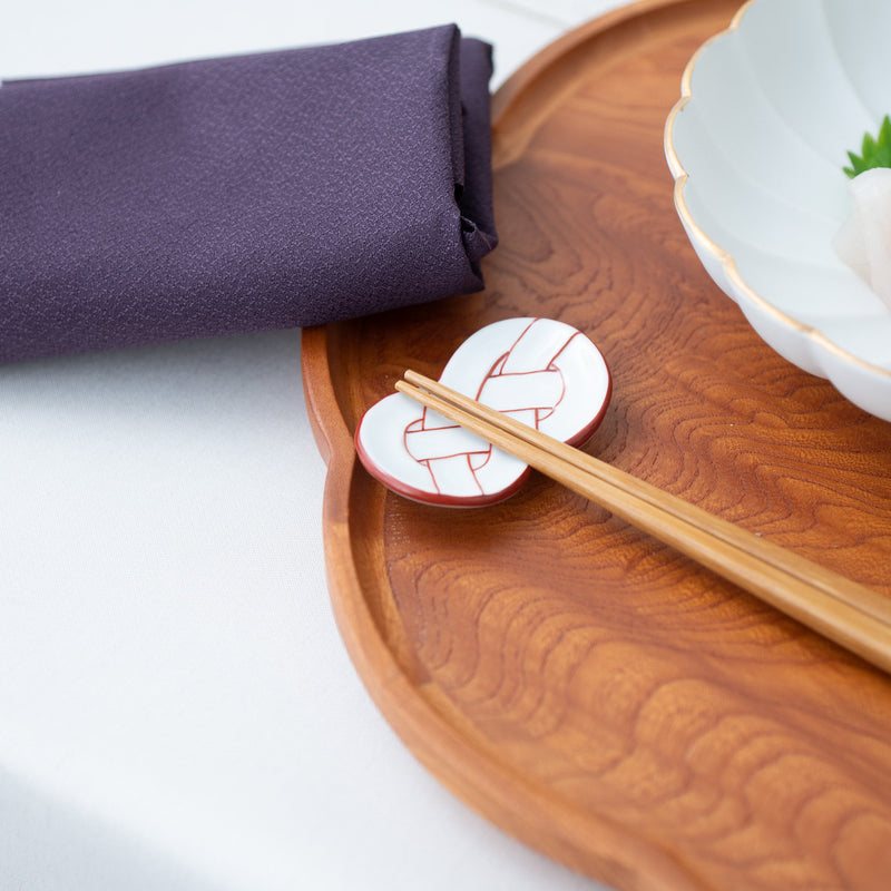 Tasei Kiln Awaji Knot Arita Chopstick Rest - MUSUBI KILN - Quality Japanese Tableware and Gift