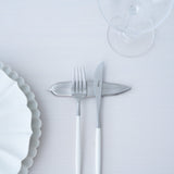 Tsubame Hutlery Silver Bamboo Leaf Cutlery Rest - MUSUBI KILN - Handmade Japanese Tableware and Japanese Dinnerware