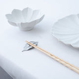 Tsubame Hutlery Silver Camellia Leaf Chopstick Rest - MUSUBI KILN - Handmade Japanese Tableware and Japanese Dinnerware