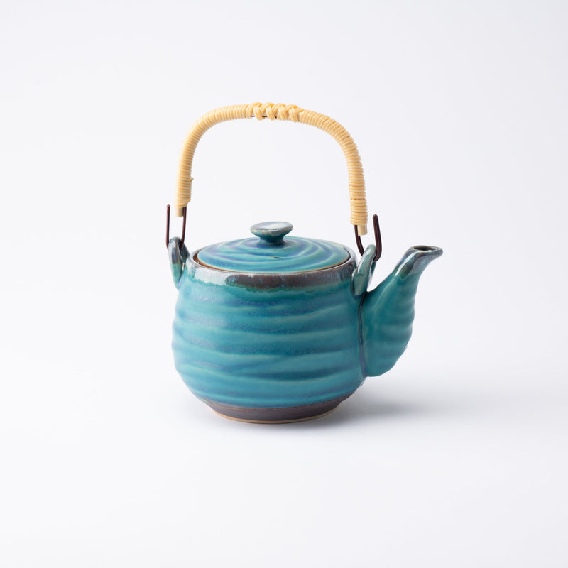 Turkish Blue Mino Ware Japanese Teapot 20.3oz(600ml) - MUSUBI KILN - Handmade Japanese Tableware and Japanese Dinnerware