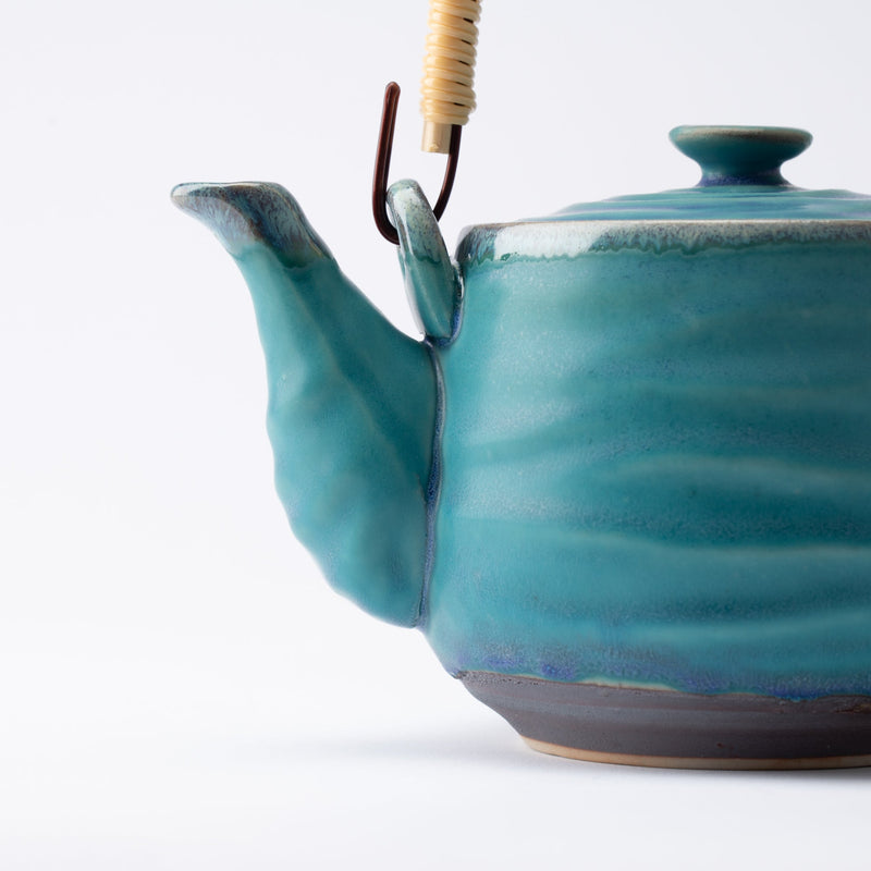 Turkish Blue Mino Ware Japanese Teapot 20.3oz(600ml) - MUSUBI KILN - Handmade Japanese Tableware and Japanese Dinnerware