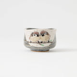 Twin Sparrows Kutani Guinomi Sake Cup - MUSUBI KILN - Handmade Japanese Tableware and Japanese Dinnerware