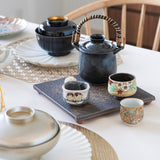 Twin Sparrows Kutani Guinomi Sake Cup - MUSUBI KILN - Handmade Japanese Tableware and Japanese Dinnerware