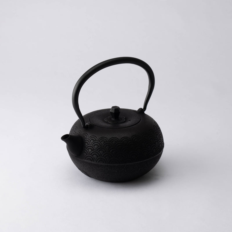 Wave Pattern Nambu Ironware Cast Iron Teapot 20.3oz(600ml), MUSUBI KILN