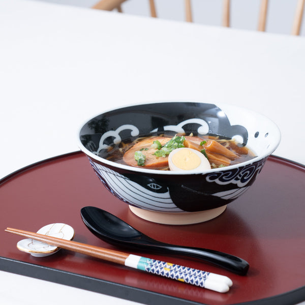Whale Mino Ware Ramen Bowl M - MUSUBI KILN - Handmade Japanese Tableware and Japanese Dinnerware