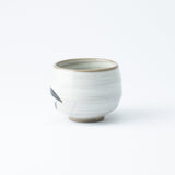 White Bamboo Leaves Mino Ware Japanese Teacup - MUSUBI KILN - Handmade Japanese Tableware and Japanese Dinnerware