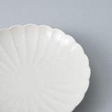 White Chrysanthemum Hasami Plate 5.8in - MUSUBI KILN - Handmade Japanese Tableware and Japanese Dinnerware