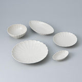 White Chrysanthemum Hasami Plate 8.5in - MUSUBI KILN - Handmade Japanese Tableware and Japanese Dinnerware