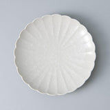 White Chrysanthemum Hasami Plate 8.5in - MUSUBI KILN - Handmade Japanese Tableware and Japanese Dinnerware