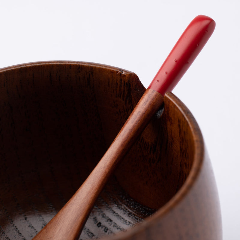 Wood Grain Yamanaka Lacquer Spice Container With Spoon - MUSUBI KILN - Handmade Japanese Tableware and Japanese Dinnerware