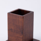 Wood Grain Yamanaka Lacquer Square Toothpick Holder with lid - MUSUBI KILN - Handmade Japanese Tableware and Japanese Dinnerware