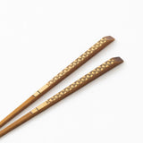 Yamachiku Geometric Pattern Lacquered White Bamboo Reusable Chopsticks 21cm/8.3in - MUSUBI KILN - Handmade Japanese Tableware and Japanese Dinnerware