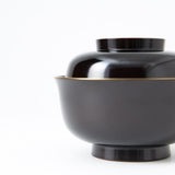 Yamanaka Lacquer Gold Decoration Soup Bowl with lid - MUSUBI KILN - Handmade Japanese Tableware and Japanese Dinnerware