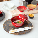 Yamanaka Lacquer Gold Decoration Soup Bowl with lid - MUSUBI KILN - Handmade Japanese Tableware and Japanese Dinnerware