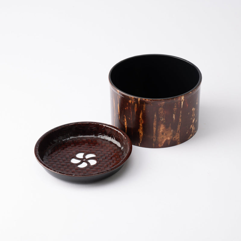 Yatsuyanagi Kensui Akita Cherry Bark Work Tea Slop Bowl - MUSUBI KILN - Handmade Japanese Tableware and Japanese Dinnerware