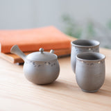 Yutaka Arabesque Tokoname Japanese Teapot Set 9.4oz(270ml)-Sasame and Ceramesh - MUSUBI KILN - Handmade Japanese Tableware and Japanese Dinnerware