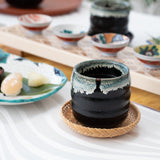 Yuzu Tenmoku Mino Ware Japanese Teacup - MUSUBI KILN - Handmade Japanese Tableware and Japanese Dinnerware